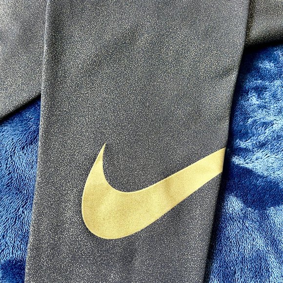NWOT Nike Women's Pro Cool Gold Sparkle Training Tight Pants - Picture 8 of 11